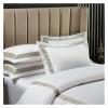 100% Cotton Luxury 600 TC White Premium Bedding Set Classic and Frame Patchwork Duvet Cover Set Bed Sheet Pillowcases,Bed Sheets view 2