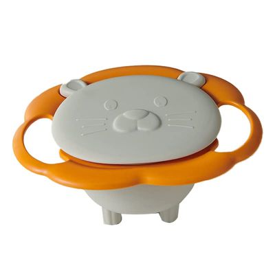 360 Rotation Children Spill Bowl, Lid, Safe Material, Magic Bowl, 360 Degree Rotation, for Children (White)