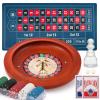 Proshine 11" Roulette Wheel Set: Solid Roulette Wheel with 47.2 * 23.6 Roulette Table Layout Felt Mat 100pcs ABS Poker Chips Roulette Win Marker 2 Decks of Playing Cards Casino Game Sets view 1