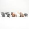 Newbee4 Miniature Pukupero Animal Mascot Figure,Cute Chubby Flocked Rabbit Cat Otter Hamster Tiger Bear view 2