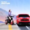 ORIELOAN Biker Girl Figurine - Leaning Position, 1/87 Scale Miniatures Girl in Leaning Position Figure, Female Motorcycle Rider in Sportswear Figure view 4