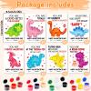 24 Sets Valentine's Day Gifts for Kids Wooden Cards Craft Painting Kits Valentines Day Dinosaur Theme Cards Valentine Gift Wood Cards for School Classroom Favors Exchange Gifts Party Favors Supplies view 2