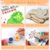 24 Sets Valentine's Day Gifts for Kids Wooden Cards Craft Painting Kits Valentines Day Dinosaur Theme Cards Valentine Gift Wood Cards for School Classroom Favors Exchange Gifts Party Favors Supplies view 4