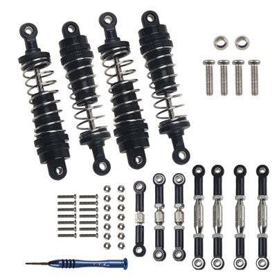 Aluminum Turnbuckle Pull Rod Steering Linkages Arm Tie Rod Ends Servo Link Rod with Screwdriver & RC Car Shock Absorbers Metal Damping Damper