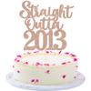 1 Pack 13th Birthday Cake Topper Glitter Straight Outta 2013 Thirteen Awesome Since 2013 Cake Pick 13 Fabulous Cupcake Decorations for 13th Birthday Wedding Anniversary Party Supplies Rose Gold view 1