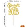 1 Pack 10th Birthday Cake Topper Glitter Straight Outta 2015 Ten Awesome Since 2015 Cake Pick 10 Fabulous Cupcake Decorations for 10th Birthday Wedding Anniversary Party Supplies Gold view 2