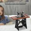 1:12 Scale Vintage Miniature Sewing Machine Table, Dollhouse Furniture for School, Home with Cloth and Scissors view 4