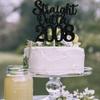 1 Pack 18th Birthday Cake Topper Glitter Straight Outta 2008 Eighteen Awesome Since 2008 Cake Pick 18 Fabulous Cupcake Decorations for 18th Birthday Wedding Anniversary Party Supplies Black view 3
