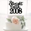 1 Pack 18th Birthday Cake Topper Glitter Straight Outta 2008 Eighteen Awesome Since 2008 Cake Pick 18 Fabulous Cupcake Decorations for 18th Birthday Wedding Anniversary Party Supplies Black view 4