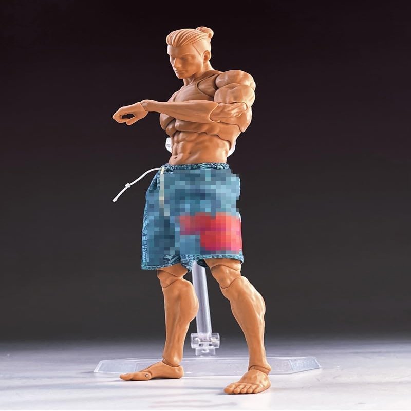 RoofWorld 1/12 Scale Male Action Figure Strong Muscle Joint Body 6 inch Super Flexible Comic Soldier Action Figure Body Doll Collection (Yellow Skin)