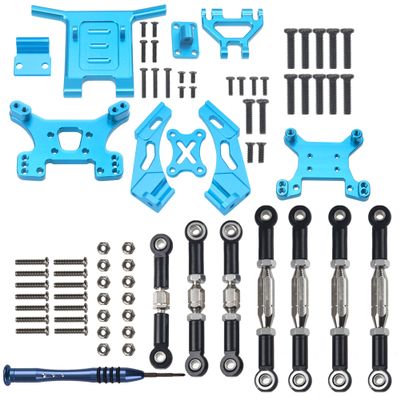 Aluminum Turnbuckle Pull Rod Steering Linkages Arm Tie Rod Ends Servo Link Rod with Screwdriver & Aluminum Front Bumper Shock Tower Mount Rear Wing