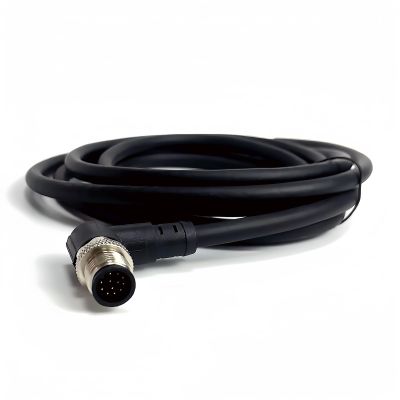 JoWanSome 2Meters M12 Sensor Connector Waterproof Cable Plug Male 12 Pin PVC Integrated Injection molding M12 connectors (12P,Male,1)