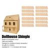 12pcs 1:12 Dollhouse Wooden Shingles Roof Tiles, Sturdy Miniature Doll House Decoration Accessory, for Fine Motor Skills Developmen view 4