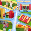 Whubefy Inflatable Bounce House Double Slide for Kids 3-6 Big Kids 8-12 Space Rocket Theme Large Bouncy Castle with 3 Obstacle Punching Pillars, Dual Basketball Hoops, Dart Board & Ball Toss Game view 2