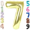 40 Inch Number 7 Balloon, 6 7 Birthday Decorations, Light Gold Seven Birthday Decor, 7 17 27 70 Year Old Balloon Number for Engagement, Wedding, Graduations view 1