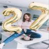 40 Inch Number 7 Balloon, 6 7 Birthday Decorations, Light Gold Seven Birthday Decor, 7 17 27 70 Year Old Balloon Number for Engagement, Wedding, Graduations view 2