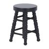 1:12 Scale Dollhouse Stool Chair,Miniature Wooden Stool Chair Furniture,Wooden Handcrafted Scene Ornament Model Miniature Round Stool Chair Toy (Black) view 1