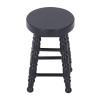 1:12 Scale Dollhouse Stool Chair,Miniature Wooden Stool Chair Furniture,Wooden Handcrafted Scene Ornament Model Miniature Round Stool Chair Toy (Black) view 2