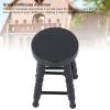 1:12 Scale Dollhouse Stool Chair,Miniature Wooden Stool Chair Furniture,Wooden Handcrafted Scene Ornament Model Miniature Round Stool Chair Toy (Black) view 4