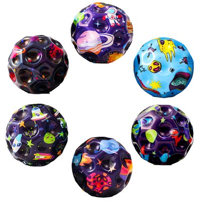 Tendry Moon Ball, Extreme High Bouncing Ball for Kids of All Ages, Improve Hand-Eye Coordination, Easy to Grip and Catch by Athletes as a Sport Training Toy (Space 6 PCS)