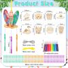WinnerWhy 16 Pack Summer Wind Chime Kit Hawaii Craft Make Your Own Flamingos Tiki Surfboard Wind Chime DIY Wooden Hanging Ornaments Painting Craft for Hawaii Summer Family Activities Party Supplies view 2