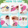 WinnerWhy 16 Pack Summer Wind Chime Kit Hawaii Craft Make Your Own Flamingos Tiki Surfboard Wind Chime DIY Wooden Hanging Ornaments Painting Craft for Hawaii Summer Family Activities Party Supplies view 4