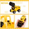 12 Pcs Construction Party Favors Engineering Trucks Small Digger Truck Toys Christmas Gifts Pull Back Vehicles Mini Excavator Toy Car Set for Kids Birthday Boys Girls Stocking Stuffers (Excavator Set) view 4