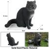 AENIMELY Black Cat Figurine Cute Shorthair Cat Toy Kitten Collectible Figure Hand Painted Farm Realistic Cat Animal Model Toys for Kids view 2