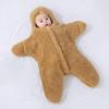 Lamb Wool Newborn Star Jumpsuit Sleeping Bag with Head and feet Connected (Khaki, 0-3M) view 1