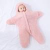 Lamb Wool Newborn Star Jumpsuit Sleeping Bag with Head and feet Connected (Pink, 0-3M) view 1