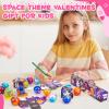 30 Pack Valentines Gifts for Kids Galaxy Slime Valentines with Valentine Day Cards for Valentine Party Favors Valentines Cards for Kids Classroom Boys Valentines for School view 3