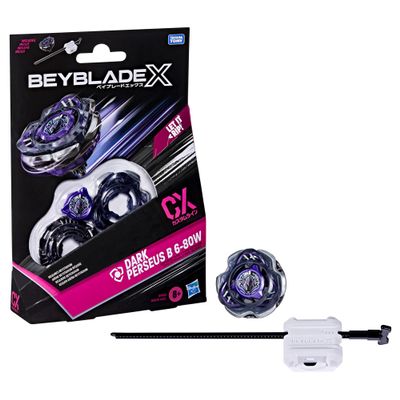 Bey Blade X Dark Perseus B 6-80W CX Starter Pack Set, Defense Type Top and Launcher; Authentic Takara Tomy Battle Tops Games, Toys for Boys and Girls 8+