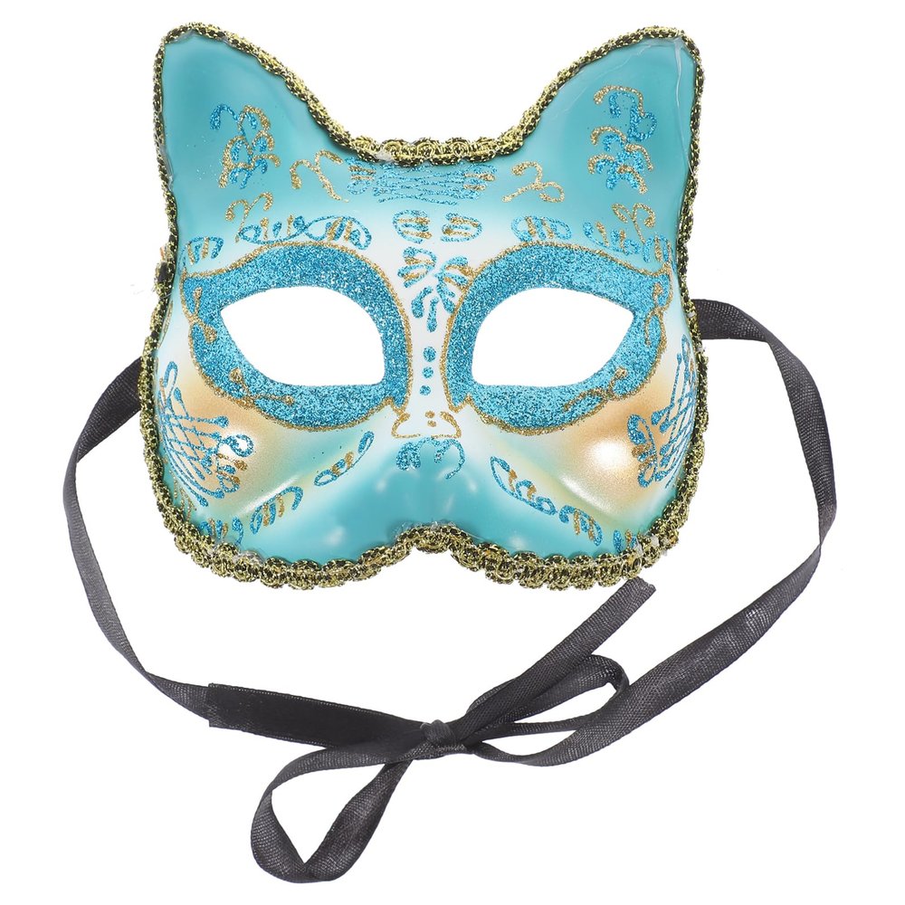 BCOATH Lovely Cat for Boys and Half-face Cat Cosplay Decorative for Parties Halloween and Events Realistic Design Lightweight Easy to Wear