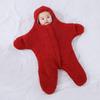 Lamb Wool Newborn Star Jumpsuit Sleeping Bag with Head and feet Connected (red, 3-6M) view 1