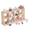 1: 12 Dollhouse Shelf Wood Resin 8 Grids Beautiful Appearance Dollhouse Storage Rack Elephant Owl Boat Car Decoration view 2