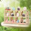 1: 12 Dollhouse Shelf Wood Resin 8 Grids Beautiful Appearance Dollhouse Storage Rack Elephant Owl Boat Car Decoration view 3