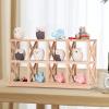 1: 12 Dollhouse Shelf Wood Resin 8 Grids Beautiful Appearance Dollhouse Storage Rack Elephant Owl Boat Car Decoration view 4