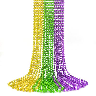 12 PCS Mardi Gras Beads Party Favors Packs, Purple Gold Green Party Necklace Supplies Parade Party Decorations Kid Toys Bulk Decor for Mardi Gras Birthday Baby Shower Pirate Christmas Bridal Carnival