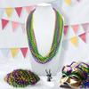 12 PCS Mardi Gras Beads Party Favors Packs, Purple Gold Green Party Necklace Supplies Parade Party Decorations Kid Toys Bulk Decor for Mardi Gras Birthday Baby Shower Pirate Christmas Bridal Carnival view 3