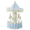 DRW Musical Carousel Resin with String in Blue and White 12 x 12 x 19 cm view 1