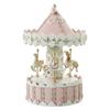 DRW White and Pink Resin Musical Carousel with String 12 x 12 x 19 cm view 1
