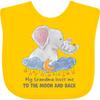 inktastic My Grandma Loves Me To the Moon and Back Elephant Family Baby Bib Yellow 3b110 view 1