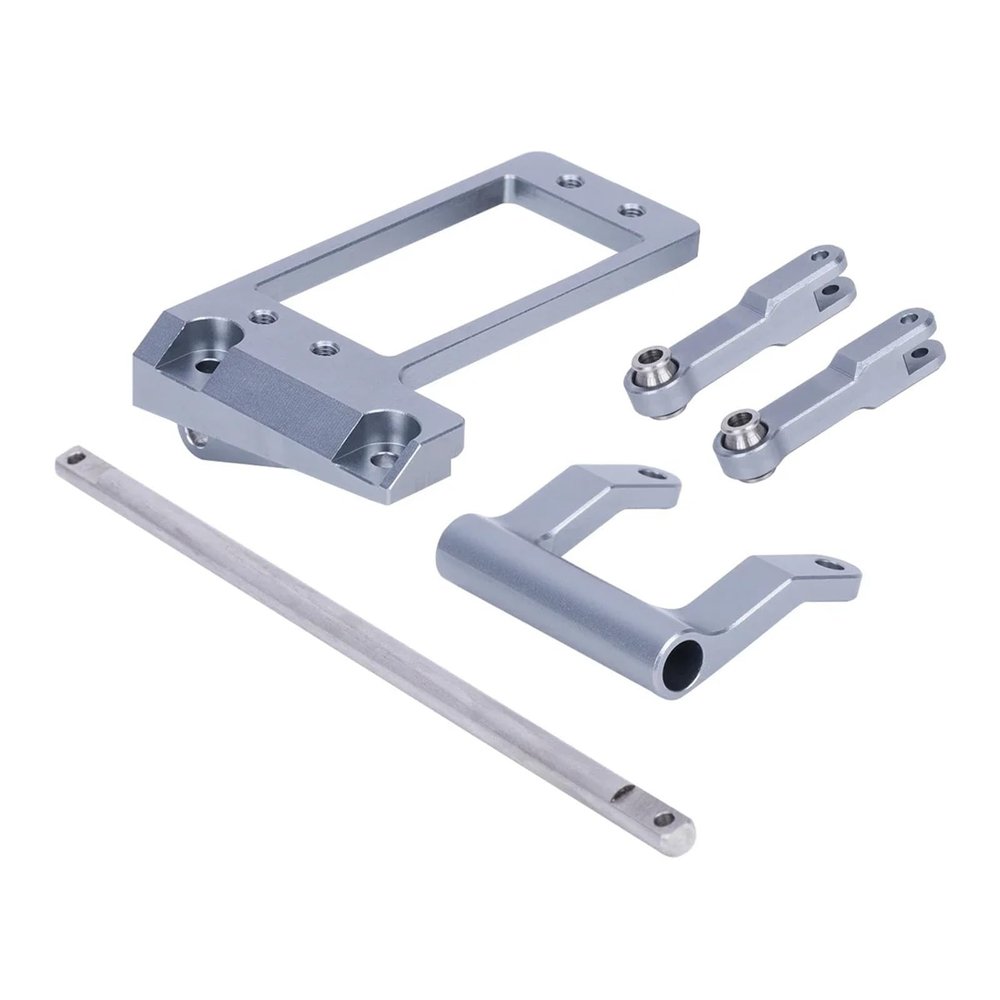 BAT Servo Mount with Full Hydraulic Steering Kit for 1/10 RC Car Crawler VP for Ca-Pra F9 Portal Axle for LCG Chassis DIY Parts(Silver)