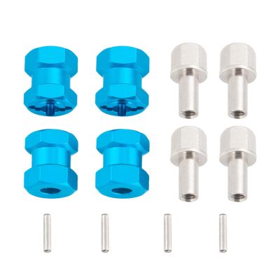 4PCS MORFUM RC Wheel Spacers 12mm Hex Drive Hubs Combiner Coupler Aluminum 15mm Offset Extension Drive Adapter for 1/10 RC Crawler Car Upgrades (Blue)