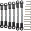 HobbyMarking 6Pcs Adjustable Aluminum Turnbuckles Camber Links Set for Traxxas Slash 4X4 2WD / Rustler/Stampede/Hoss/Bandit 1/10 RC Short Course Trucks Replacement Upgrade Accessories (Titanium) view 1