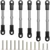 HobbyMarking 6Pcs Adjustable Aluminum Turnbuckles Camber Links Set for Traxxas Slash 4X4 2WD / Rustler/Stampede/Hoss/Bandit 1/10 RC Short Course Trucks Replacement Upgrade Accessories (Titanium) view 2