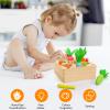 Ancaixin Montessori Toys for 1 Year Old, Magnetic Wooden Toys for 12 Months Boys and Girls, Educational Carrot Toy for Toddlers, Shape Sorting Matching Puzzle for Kids 1 2 3, Birthday Easter Gifts view 3