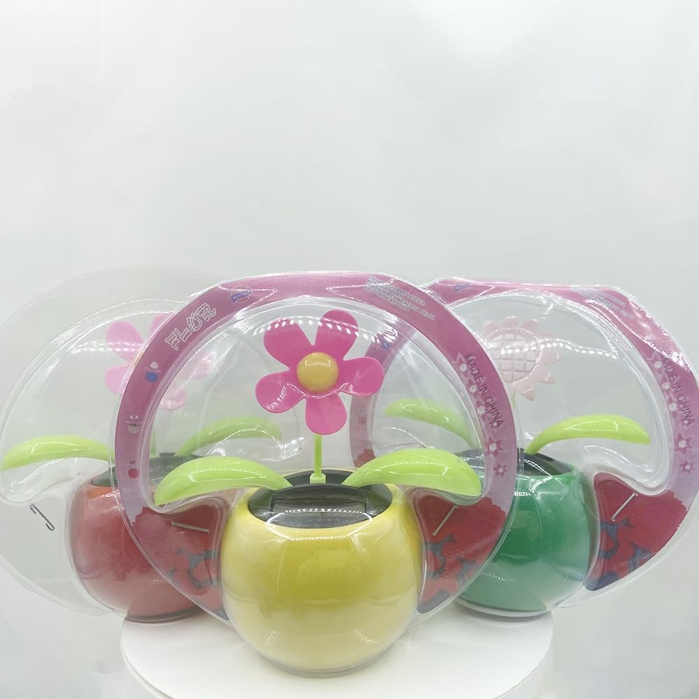 Solar Powered Dancing Car Decoration, ABS Plastic, 14+ Ages (Flower)