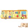 BlueWood Wooden Wall Busy Board Panels, Toddler Learning Activity Center, Montessori Philosophy Sensory, Educational Toys, Conducive to All-Round Development - School Bus view 1
