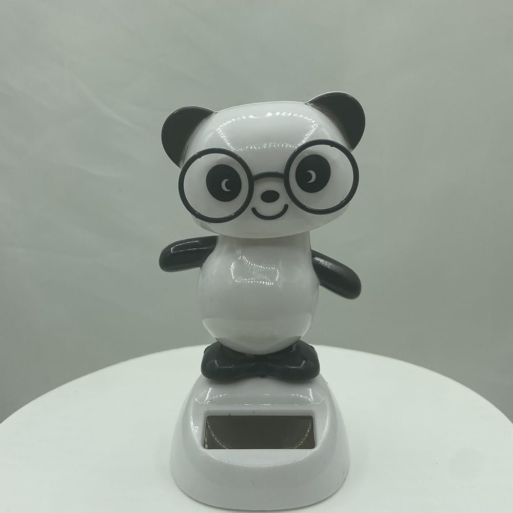 Solar Powered Dancing Car Decoration, ABS Plastic, 14+ Ages (Panda)